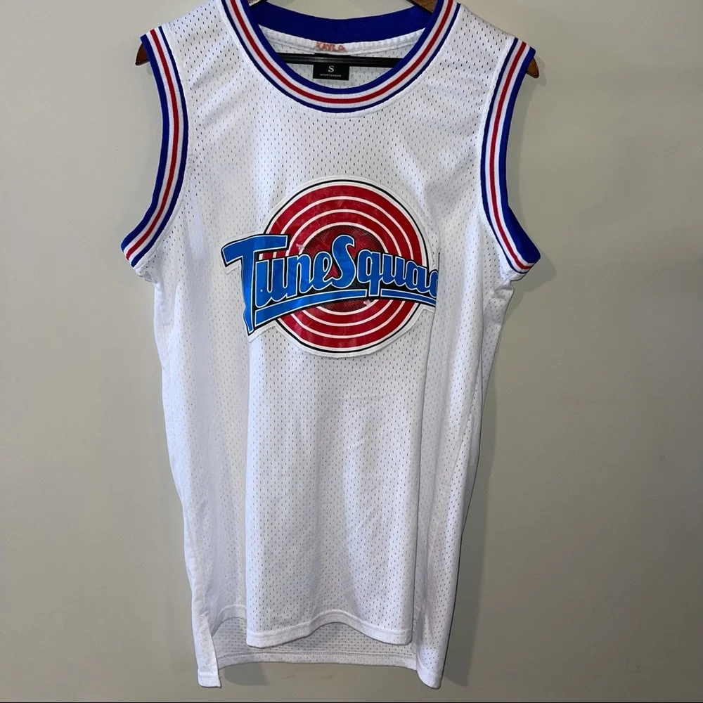 Men’s sz S Looney Tunes Squad Bugs 1 Vintage White Space Jam jersey-Nostalgic - Picture 1 of 8